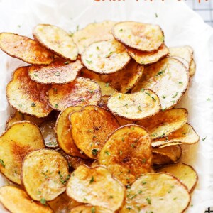 Chili Lime Baked Potato Chips Recipe - Simple to make, delicious and homemade baked potato chips flavored with fresh lime juice and chili powder.