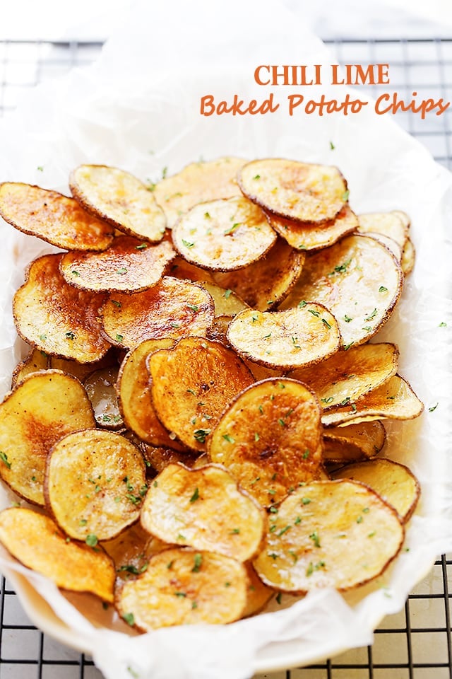 Chili Lime Baked Potato Chips Easy Homemade Potato Chips Recipe