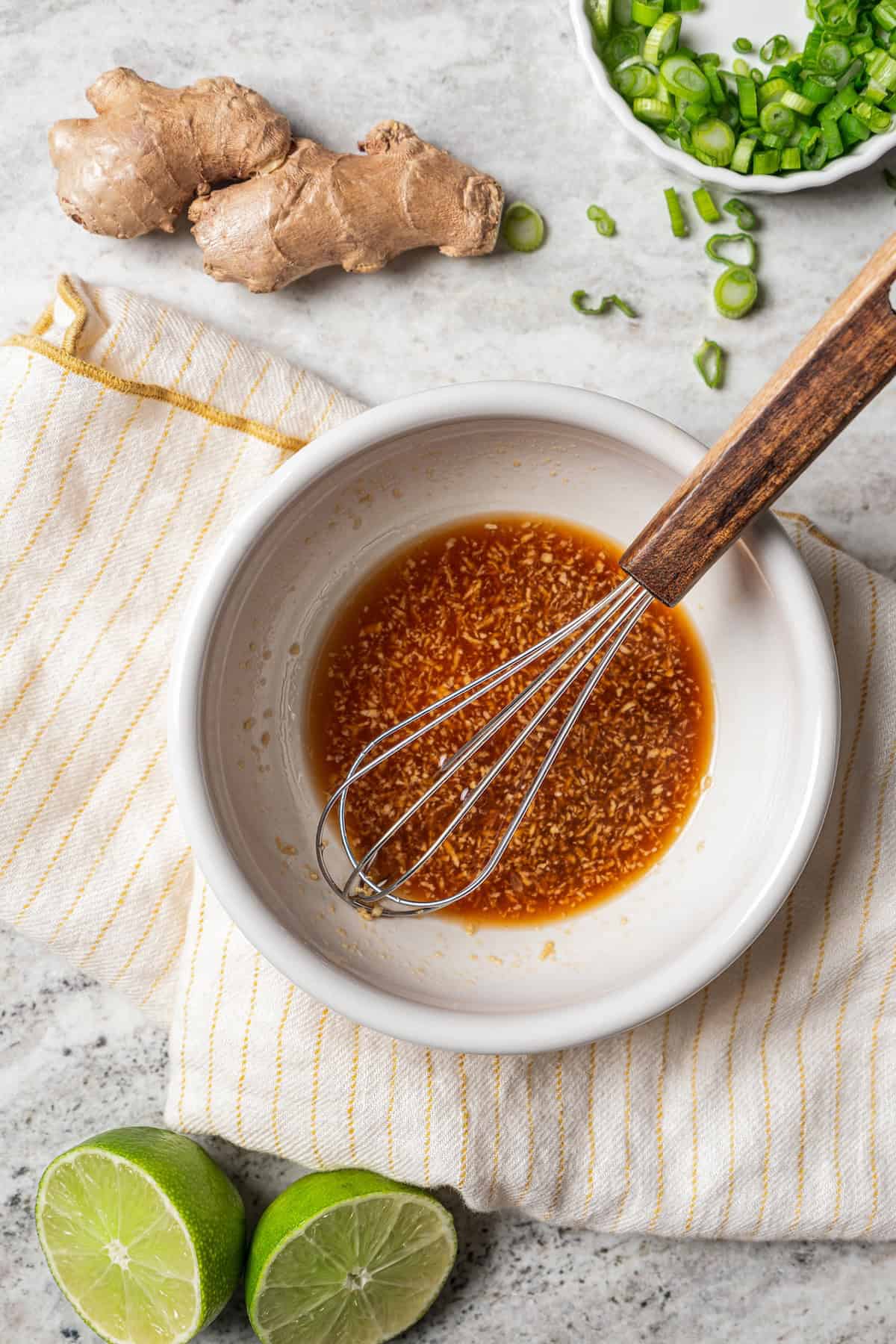 Stir fry sauce in a small bowl with a whisk.