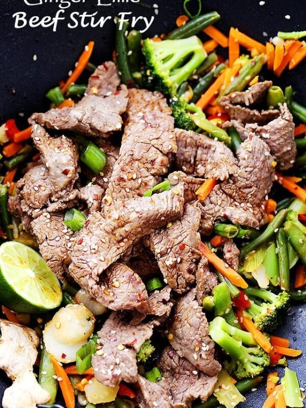 Ginger-Lime Beef Stir Fry Recipe - Quick, easy, flavor-packed beef and vegetables stir fry tossed with fresh ginger, lime and soy sauce. Perfectly delicious and it's just what your weeknight dinner menu needs.