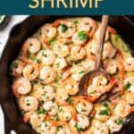 Lemon Garlic Shrimp Pinterest and social media image.