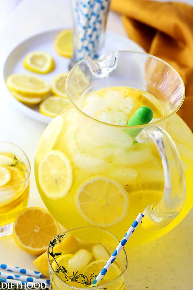 Happy Hour Lemonade in a pitcher.