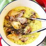 Coconut Milk and Thyme Braised Chicken - Delicious and easy to make one pot chicken dinner cooked in thyme-infused coconut milk and garlic.