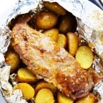 Grilled Peach-Glazed Pork Tenderloin Foil Packet with Potatoes