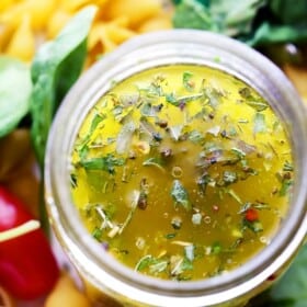 Homemade Italian Salad Dressing - This incredibly delicious, zesty Italian Dressing is so easy to make and so flavorful, you will never want to buy salad dressing again.