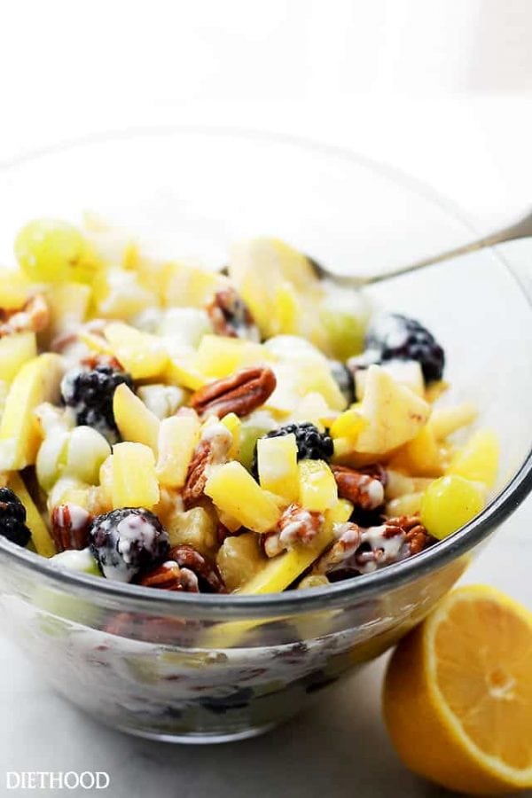 Healthy Mixed Fruit Salad with HoneyLemon Yogurt Dressing Diethood