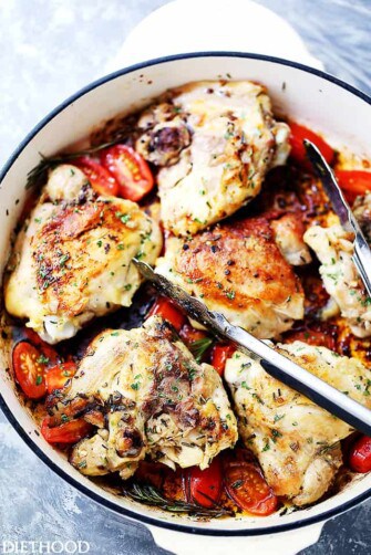 Skillet Garlic and Rosemary Chicken Thighs Recipe | Diethood