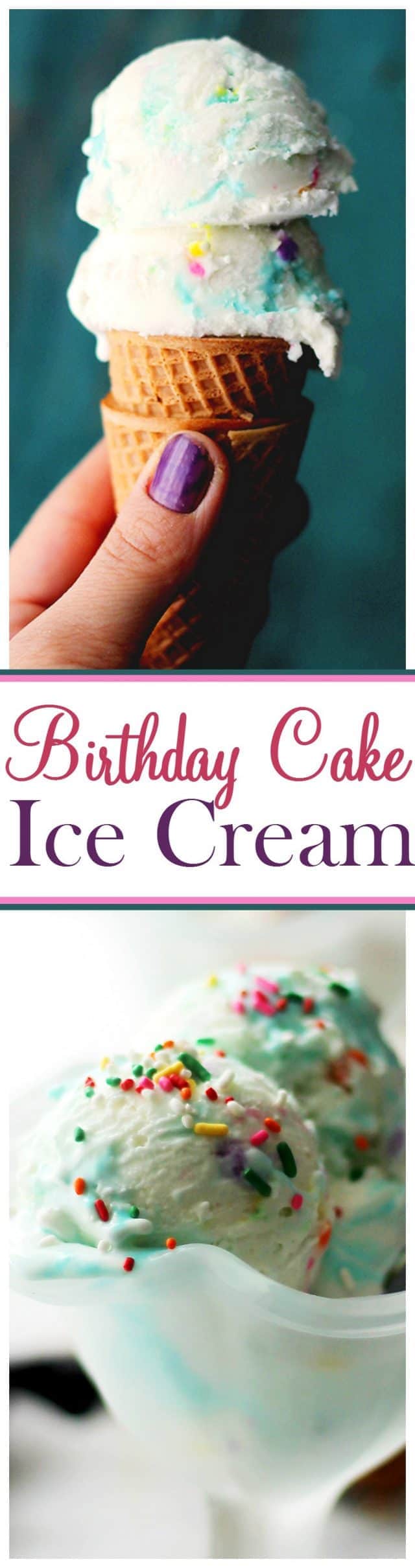 Birthday Cake Ice Cream Recipe - Birthday Cake Ice Cream combines your favorite party treats into one tasty, creamy, super delicious bite! Prepare to have the kid inside of you jump right out.