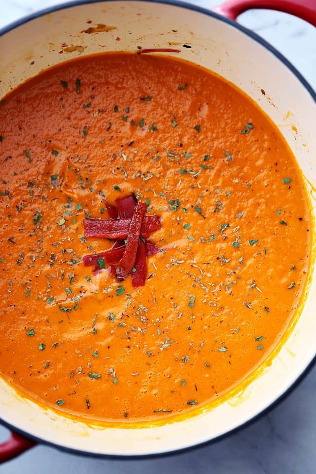 Piquillo Peppers Tomato Soup Recipe - Flavorful, healthy, hearty, and easy to make soup with piquillo peppers and tomatoes. Freezes well, too!