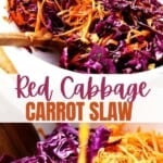 Cabbage carrot slaw Pinterest image.