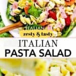 Italian pasta salad Pinterest image.
