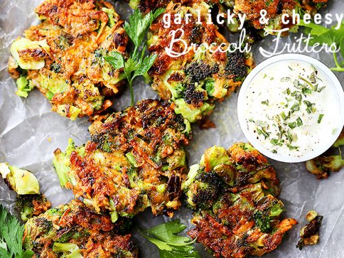 Garlicky Cheesy Broccoli Fritters Diethood