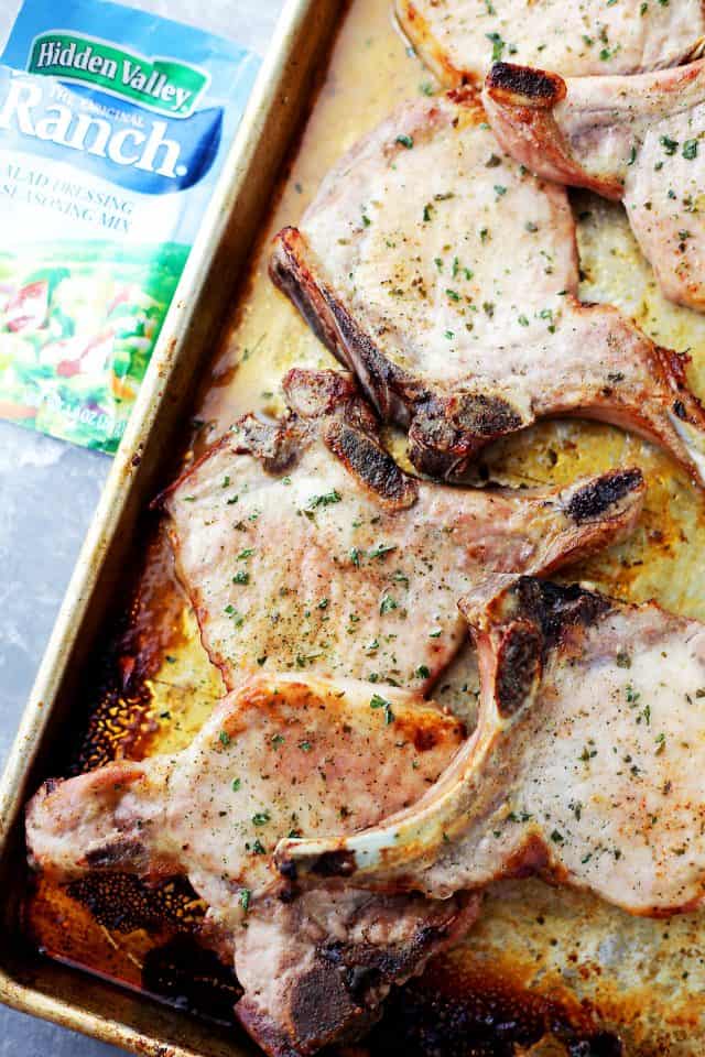 Ranch Pork Chops Recipe - Made with just a few simple ingredients, this quick and easy recipe will become your new favorite pork chops dinner!