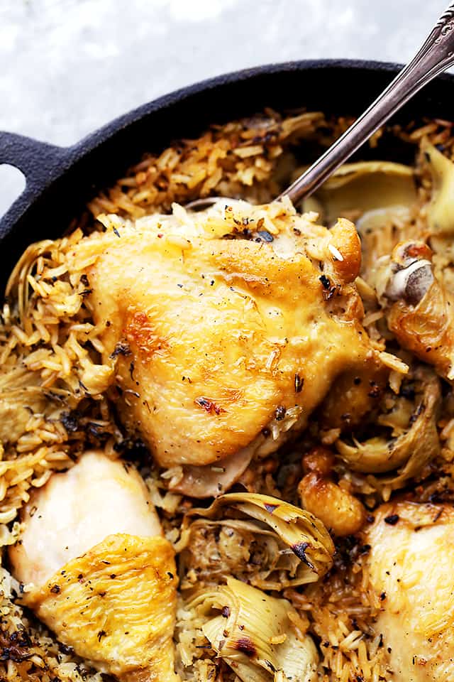 One Pot Chicken and Rice with Artichokes 