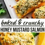 Baked honey mustard salmon Pinterest image.