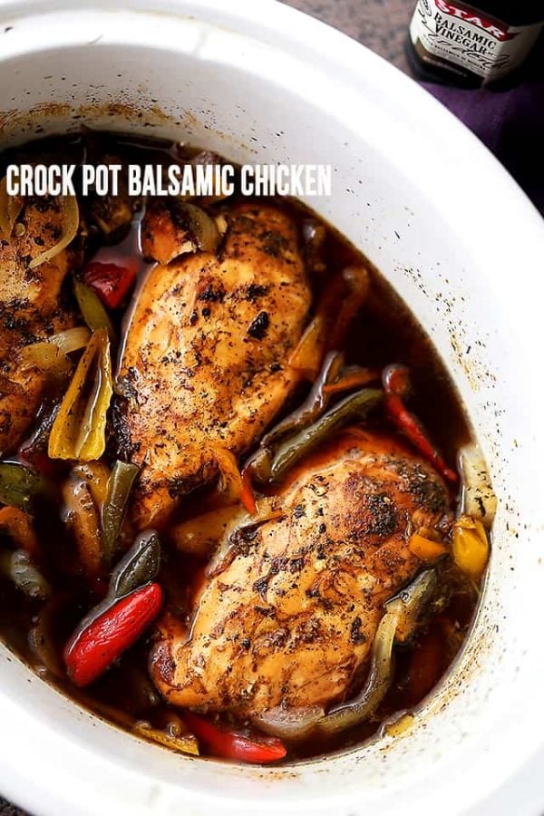 Crock Pot Balsamic Chicken | Slow Cooker Chicken Dinner