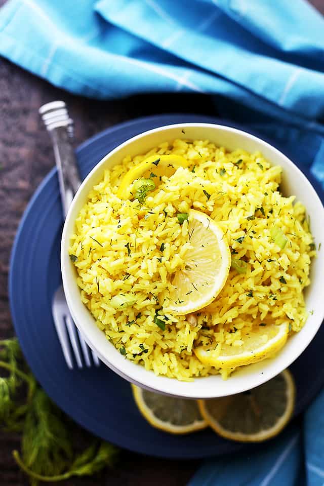 Lemon Rice Recipe - Bursting with lemon flavor, this is a delicious way to turn plain rice into an exotic dish, and it's the perfect accompaniment to any meats and/or veggies.
