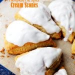 Pumpkin Pie Spice Cream Scones - Plump, rich, yet light and sweet scones flavored with pumpkin pie spice creamer and a simple spiced glaze.