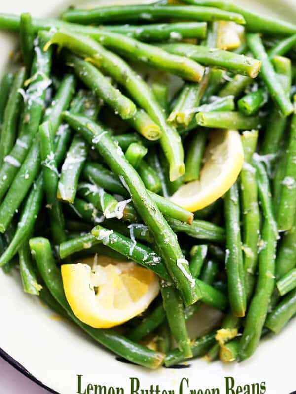 Lemon Butter Green Beans - Steamed fresh green beans tossed with butter and parmesan cheese.