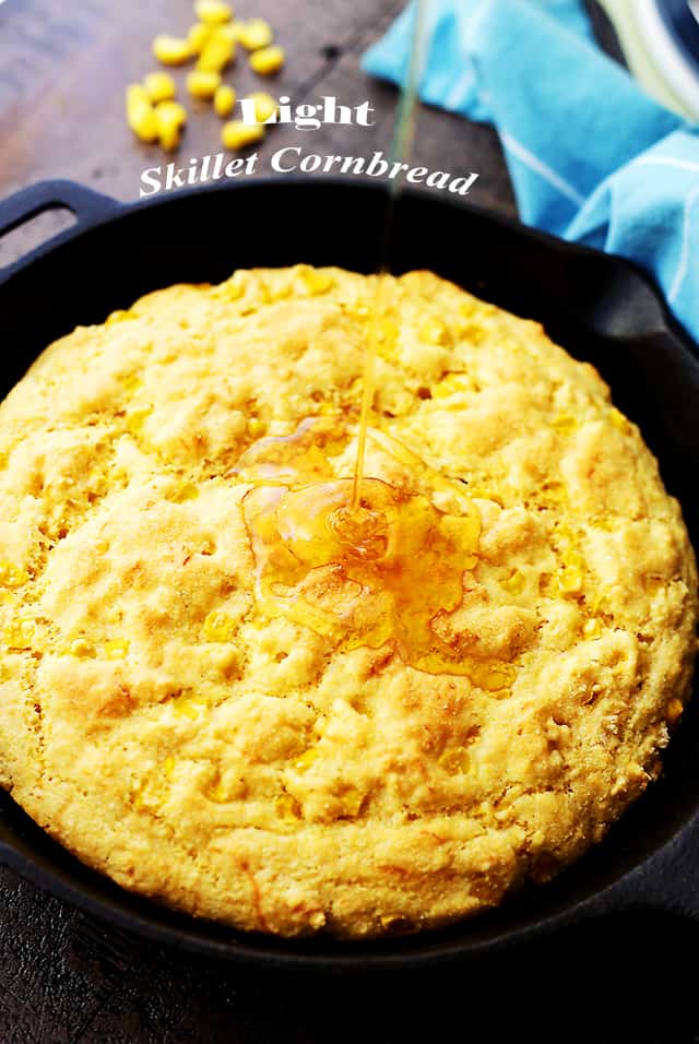 Light Skillet Cornbread baked to golden perfection, ready to be served