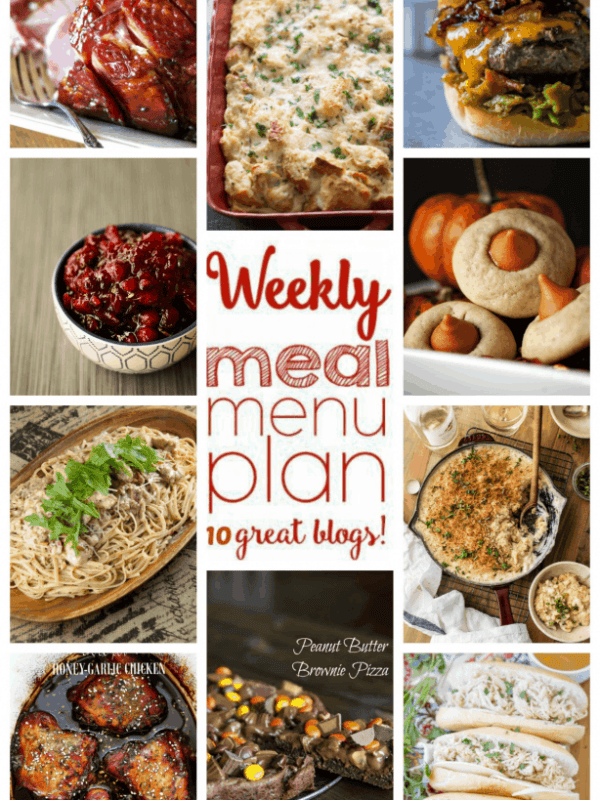 WEEKLY MEAL PLAN (WEEK 68) - 10 great bloggers bringing you a full week of recipes including dinner, sides dishes, and desserts!