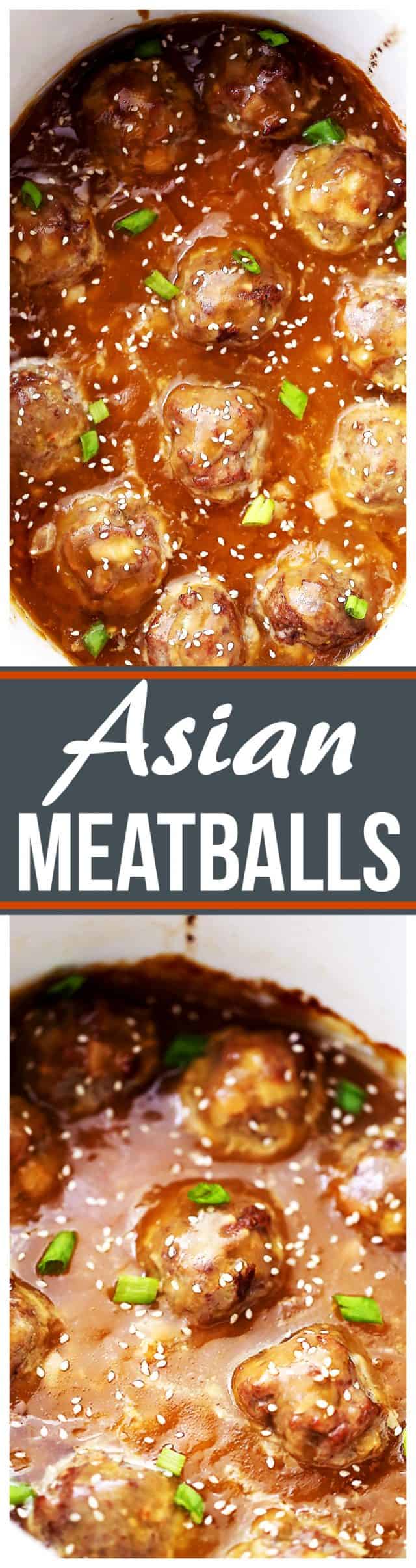 Crock Pot Asian Meatballs - Tender and juicy meatballs slow cooked in an amazing sweet and tangy pineapple-soy sauce. These are perfect for dinner, game days, or any and all celebrations! 