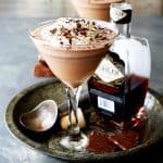 Frozen Chocolate Brandy Alexander served in a cocktail glass.