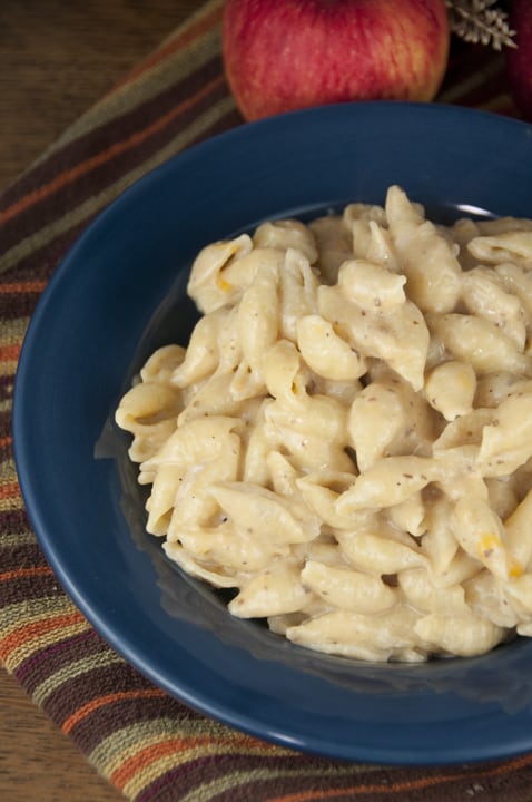 Creamy Apple Butter Macaroni and Cheese in a bowl
