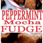 Peppermint Mocha Fudge Recipe - Chocolaty, chewy, sweet and minty Fudge perfect for the Holiday Season, and an ideal treat for gifting!