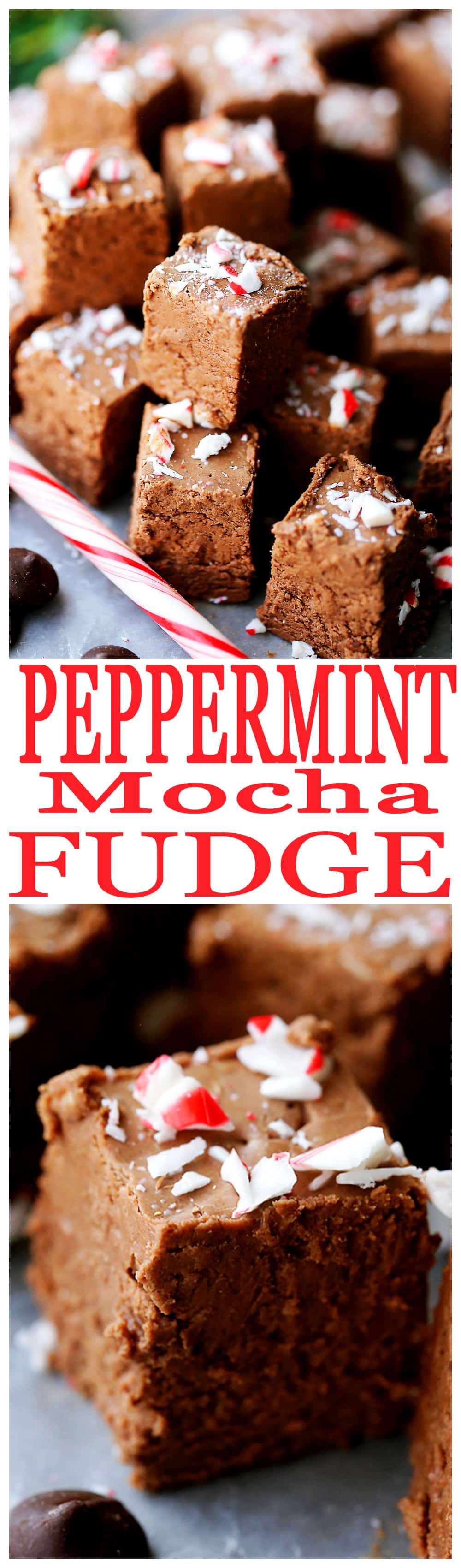 Easy Peppermint Mocha Fudge | Diethood