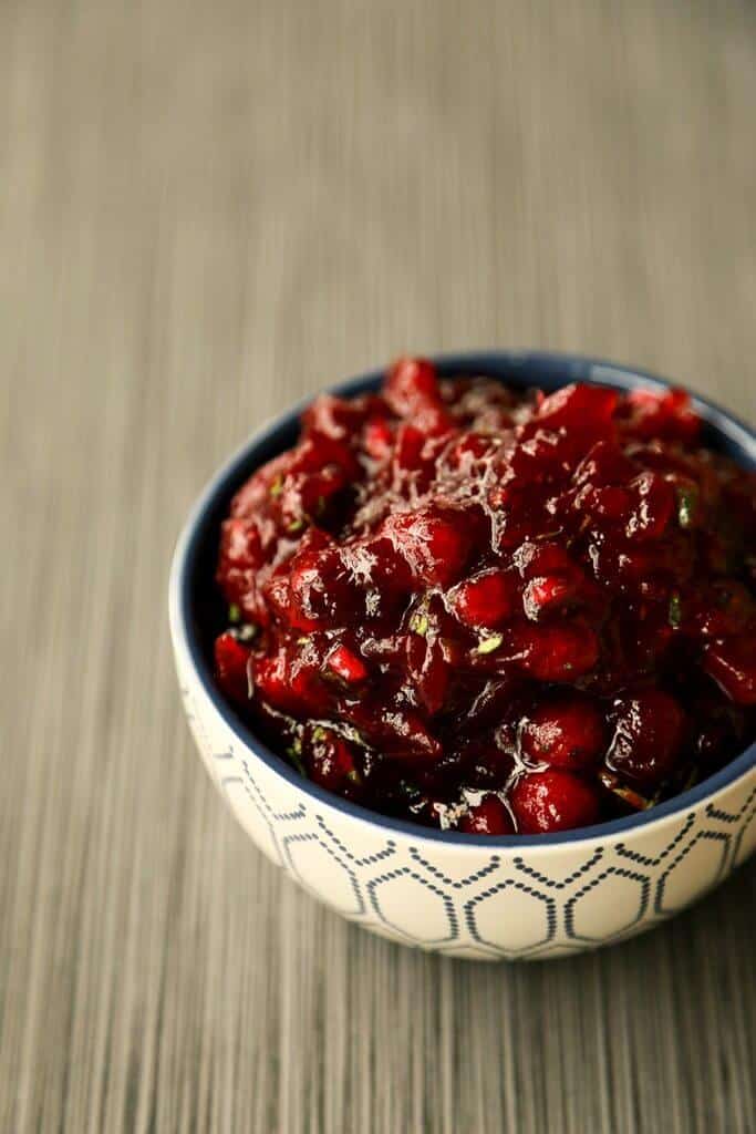 Sweet and Spicy Cranberry Sauce in a bowl