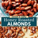 Honey roasted almonds Pinterest image.