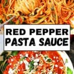 Red Pepper Pasta Sauce Pinterest long image.