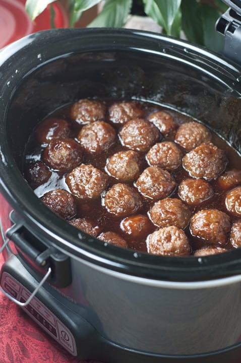 BBQ cocktail meatballs in a crock pot
