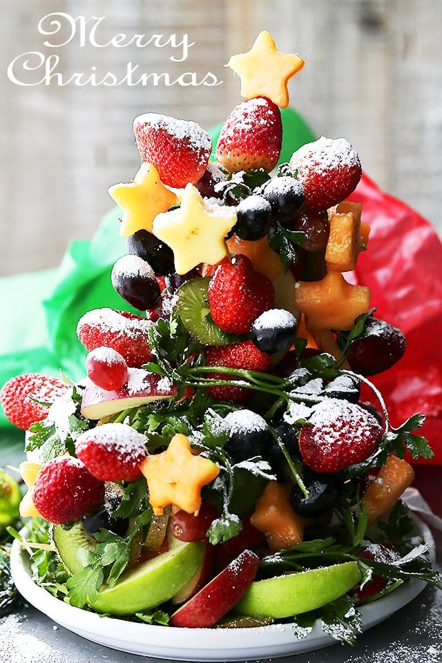 Fruit Christmas Tree - Beautiful and festive Christmas Tree made with fresh fruit! 