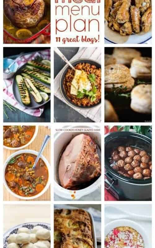 Weekly Meal Plan Week 75 – 11 great bloggers bringing you a full week of recipes including dinner, sides dishes, and desserts!