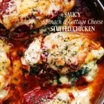 Saucy Spinach & Cottage Cheese Stuffed Chicken Recipe - Diethood