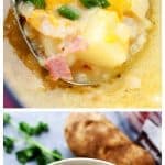 Pinterest Image for loaded baked potato soup.