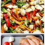 Sheet Pan Chicken "Stir Fry" - Just one pan and 30 minutes is all you will need to make this amazing meal! Skip the wok and make this quick and healthy chicken stir fry dinner in the oven!