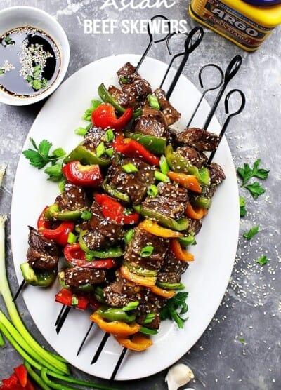 Asian Beef Skewers - An amazing sweet and savory marinade lends an amazing flavor to these delicious beef skewers!