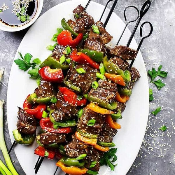 Asian Beef Skewers with Vegetables | Diethood