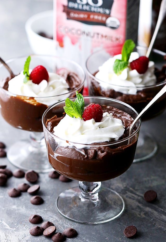 Avocado Chocolate Mousse in glass cups