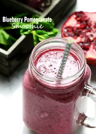 Blueberry Pomegranate Smoothie - If you love McDonald's Blueberry Pomegranate Smoothie, then you are certainly going to enjoy this much healthier, refreshing and delicious version filled with antioxidants to keep you full and energized throughout the day.