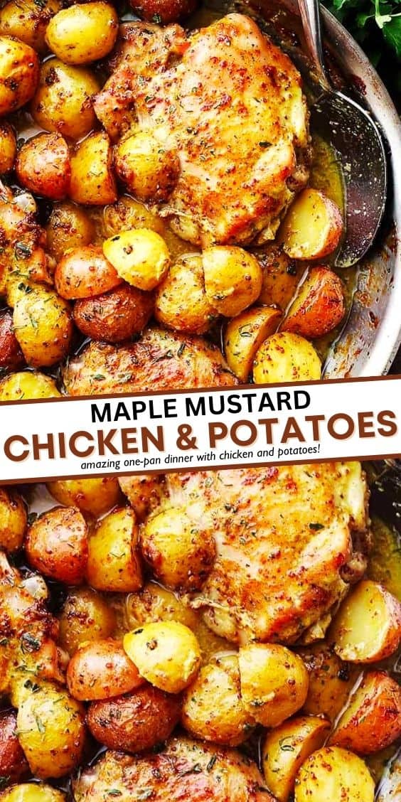 One Pan Maple Mustard Chicken and Potatoes - Diethood