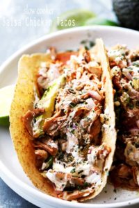 Slow Cooker Salsa Chicken Tacos | Easy Chicken Crock Pot Recipe