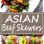 Asian beef skewers pinterest image.