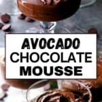 Avocado Chocolate Mousse long Pinterest image.