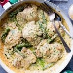 Creamy Garlic Basil Chicken Recipe with Asparagus