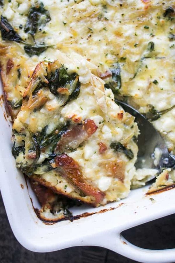 Orzo Frittata with Spinach, Bacon & Feta | Easy Work Lunch Recipe