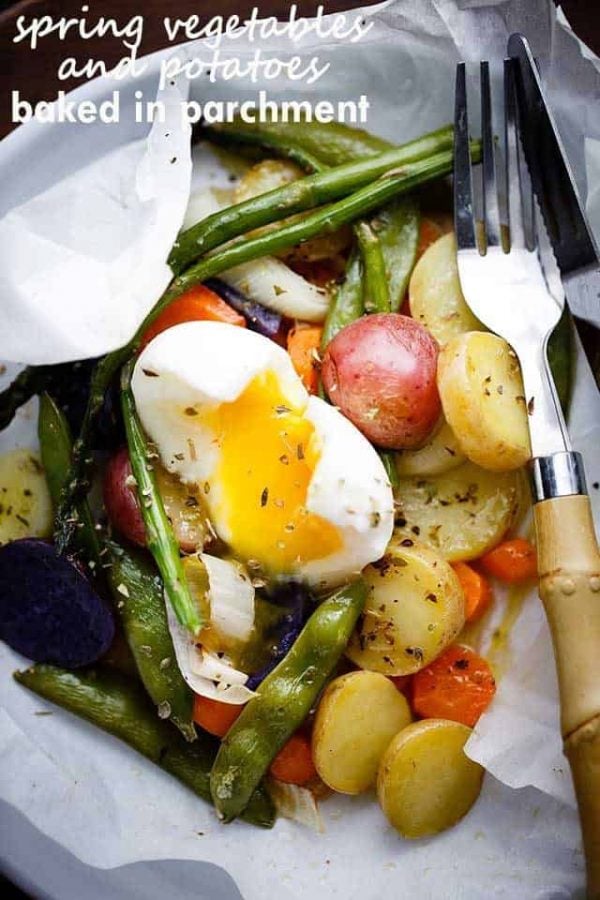 Spring Vegetables & Potatoes Baked in Parchment Recipe
